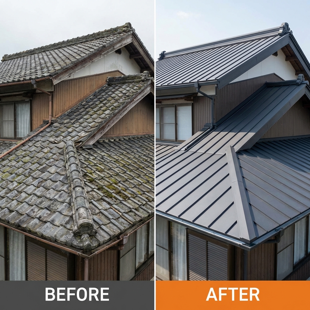 屋根工事 Before/After